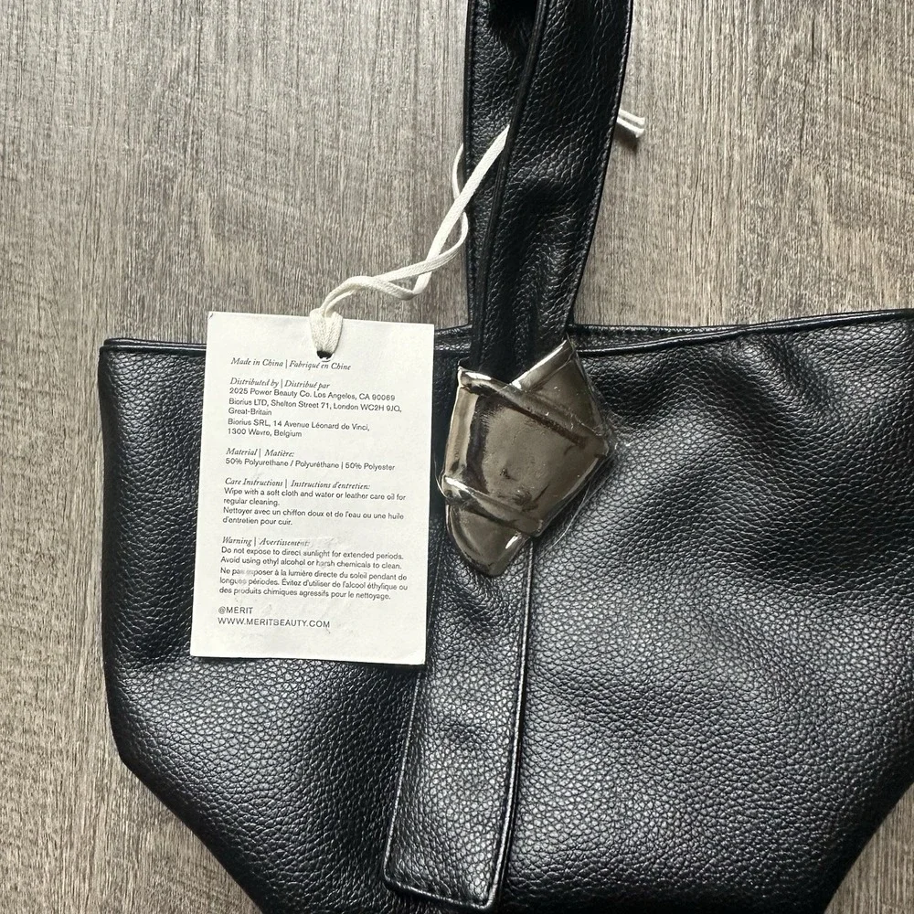 Brand New NWT Merit x Brandon Maxwell Black Leather Bag Pouch Handbag‎ Clutch